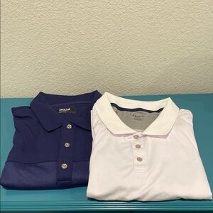 Set of 2 Men's Polo Shirts - Navy and White Chaps and Bolle